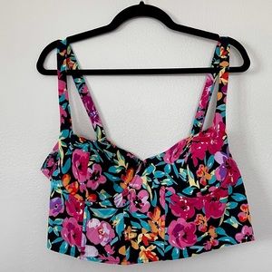 Boohoo Floral Corset Detail Crop Top